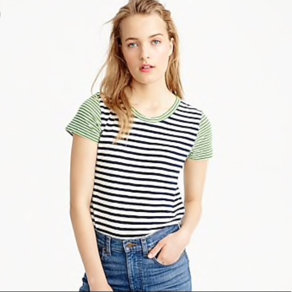 J. Crew Vintage Mixed Stripe Tee Large